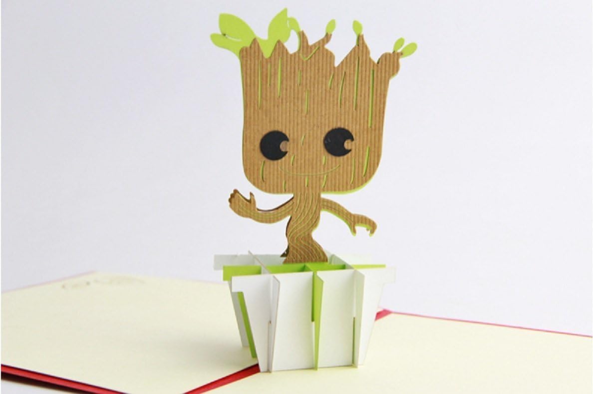 BC Worldwide Ltd handmade 3D pop up birthday card,Guardians of the Galaxy Groot tree man,Christmas card,Valentines card, mother's day card, father's day card,wedding anniversary card