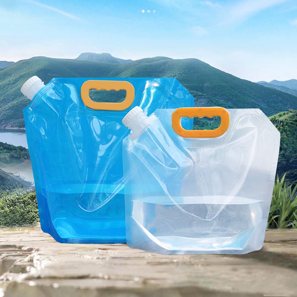 NEUSOP Water Bags Foldable Water Bag Camping Water Bag Water Container Bag Foldable Water Tank Container Water Carrier for Hiking Cycling Riding BBQ Portable Drinking Water 5L + 10L