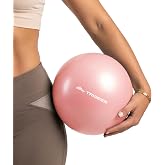 Trideer 9 Inch Pilates Ball with Inflation Straw, Small Exercise Yoga Ball | Pilates, Barre, Rehab Exercises &amp; Postpartum, Soft &amp; Supportive, Non-Slip Grip, Anti-Burst, Quick Inflation, Core &amp; Balance