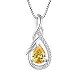 STARCHENIE Topaz Necklace for Women 925 Sterling