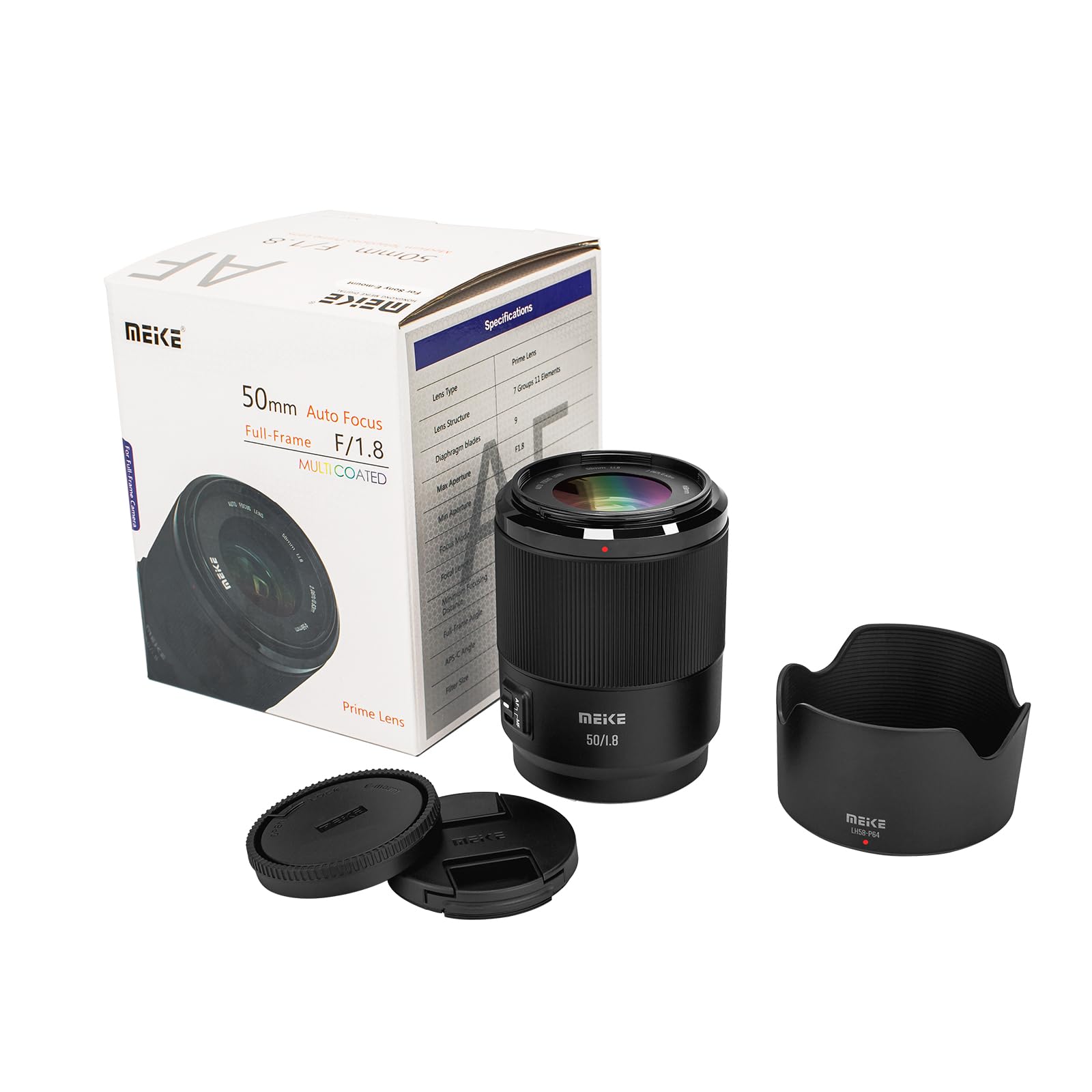 Meike 50mm F1.8 Auto Focus STM Stepping Motor Full Frame Portrait Lens Compatible with Sony E Mount Cameras A7 A7R A7IV A7R IV A7III A7RII A7RIII A7SIII A9 A7C A7CII