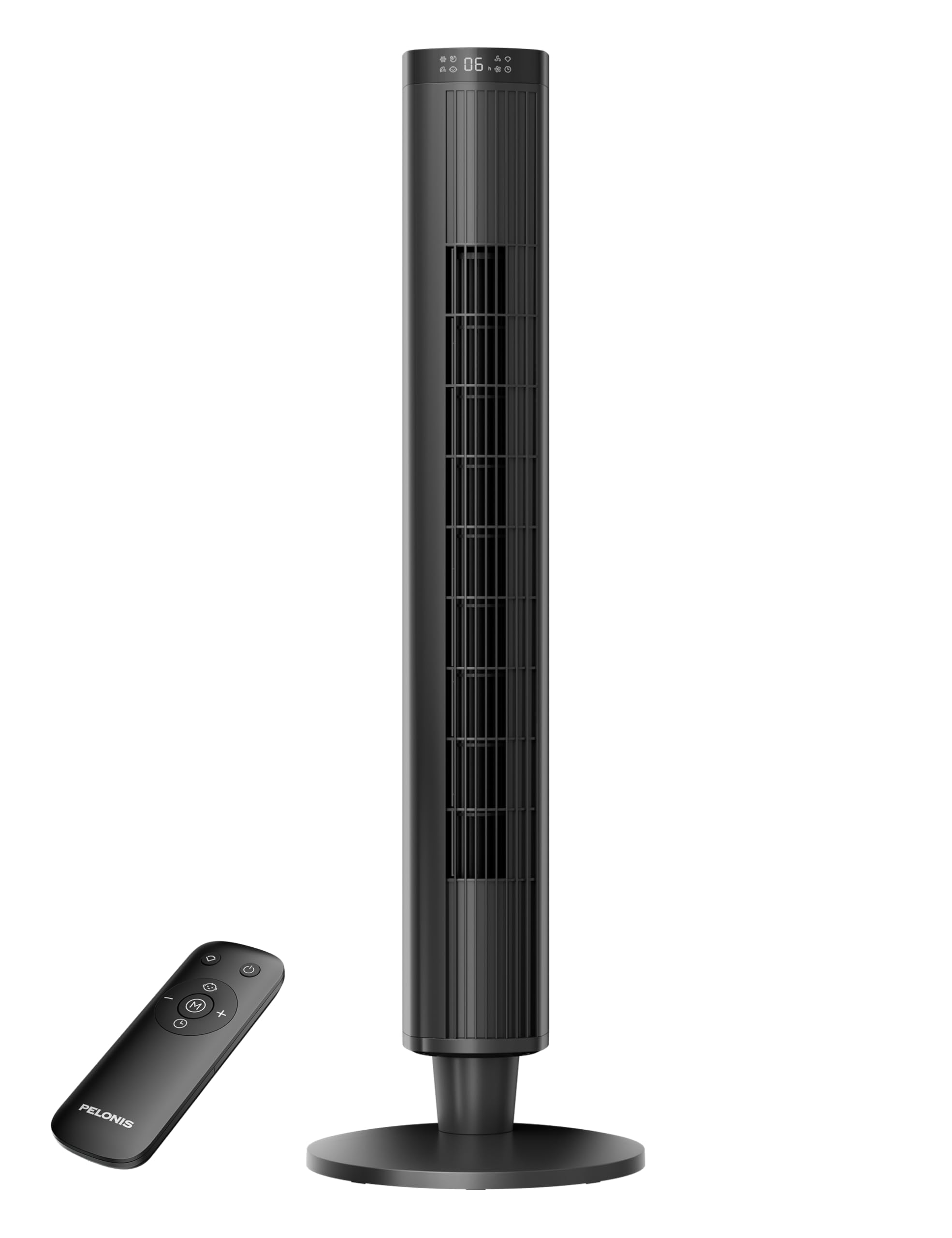 PELONIS 42-Inch Tower Fan for Bedroom – 26ft/s, 90° Oscillating Tower Fan with Remote Control, LED Display – Floor Fan for Indoors with 6 Speeds, 4 Modes and 24-Hour Timer – ETL Certified