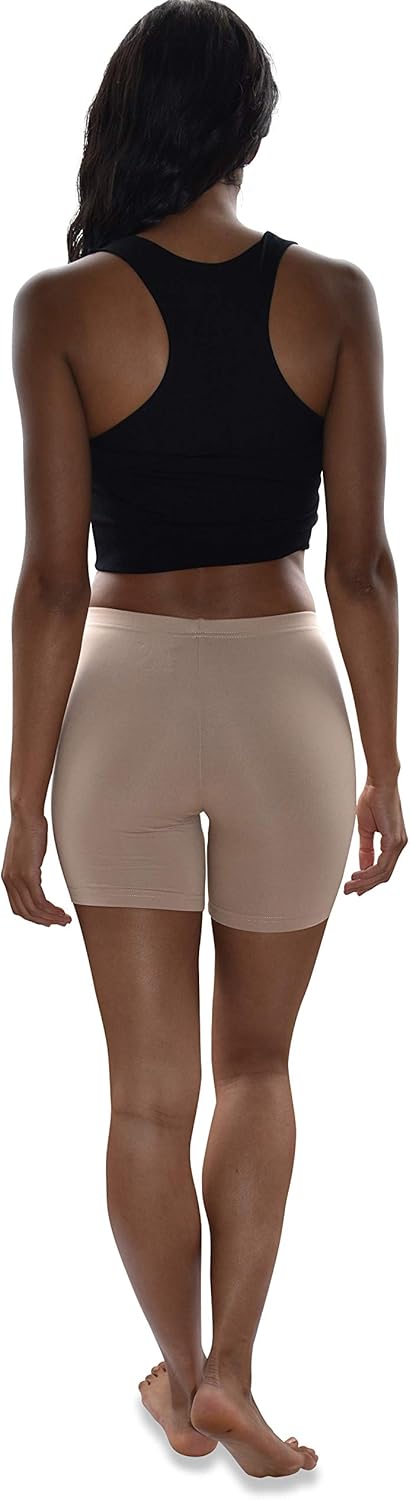 Sexy Basics Womens 6 Pack Buttery Soft Brushed Active Yoga Stretch Mini -Bike Short Boxer Briefs at  Women’s Clothing store