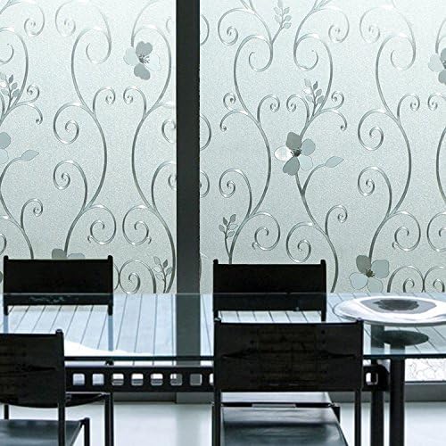 Various flowers Non-Adhesive Static Cling Anti-UV Window Film Privacy Decorative Window Film 90x200cm (36x79inch), Z026