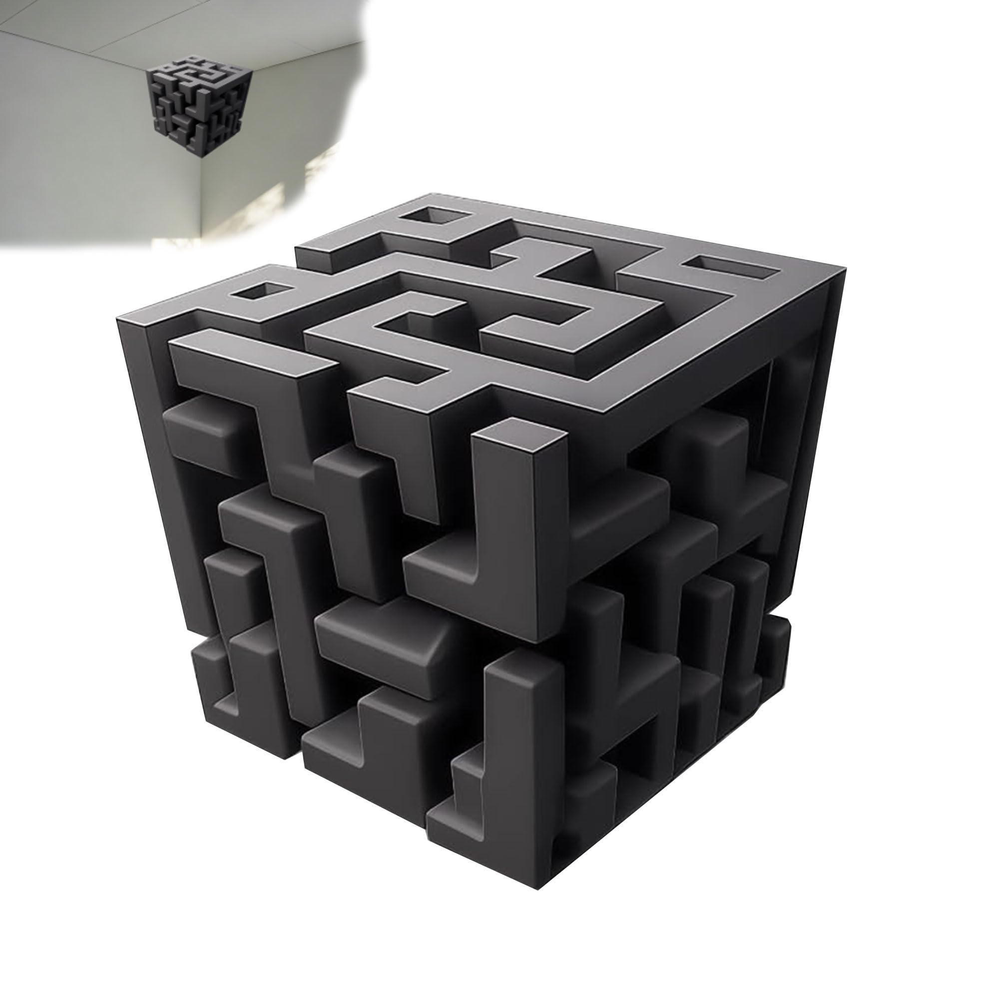 Photo 1 of 3D Wall Art Optical Illusion Corner Wall Decal, Large Removable Peel and Stick Stereoscopic Cube Sticker, Wall Art That Reshapes Reality, Modern Home Decor for Living Room, Office & Dorm