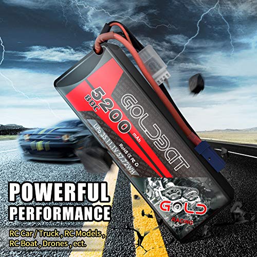 GOLDBAT 3S Lipo RC Batterie 11.1V 80C 5200mAh LiPo Batterie Hardcase Pack mit EC5 Plug für RC Auto Evader RC Truggy… – Bild 3