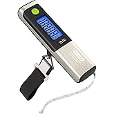 Luggage Scale, Dr.meter Digital Hanging Weight Scale with Tape Ruler, Portable Suitcase Scale 110lb/50kg Backlight LCD Displa