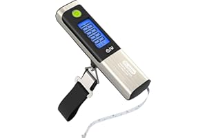 Luggage Scale, Dr.meter Digital Hanging Weight Scale with Tape Ruler, Portable Suitcase Scale 110lb/50kg Backlight LCD Displa