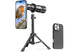 APEXEL 36x Telephoto Lens for iPhone | Kit with Sturdy Metal Tripod Compatible with 16 Pro Max