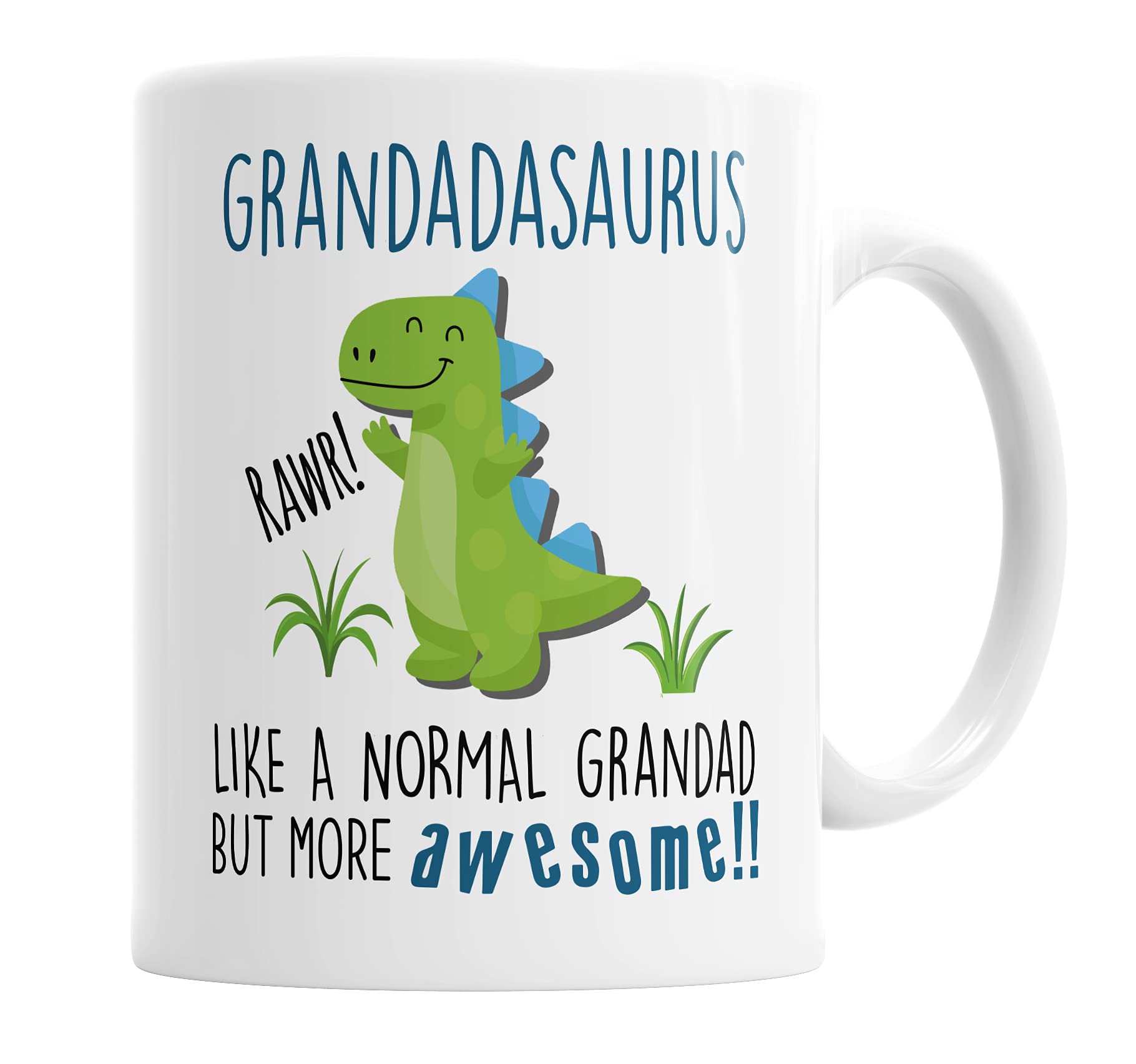 Grandadsaurus Mug Grandad Dinosaur Cup for Fathers Day Birthday Christmas Funny Mug Present for Grandadasaurus