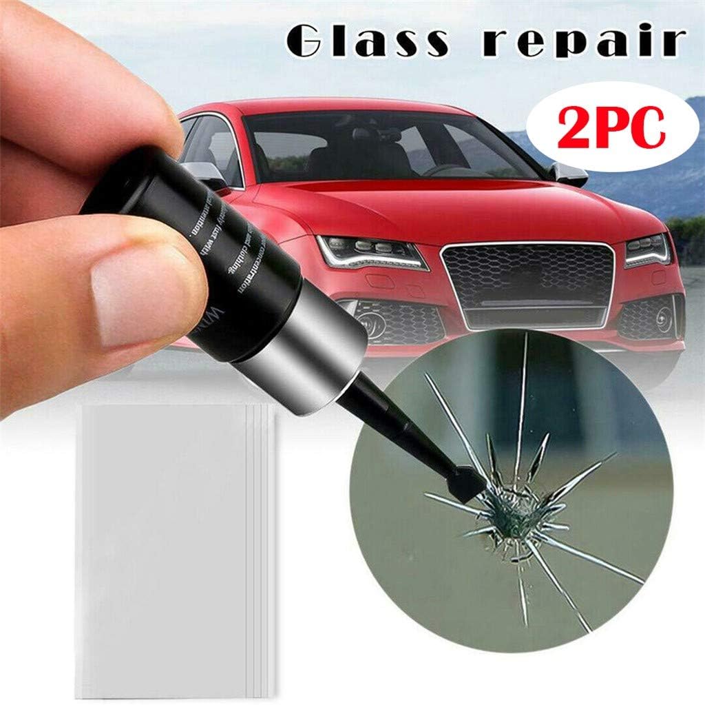 YAMY 2 Pcs Automotive Glass Nano Repair Fluid, Car Windshield Repair Glue Cracked Glass Repair Kit, Glass Corrector Set, Glass Crack Repair Tool, Crack Repairing for Car (B)