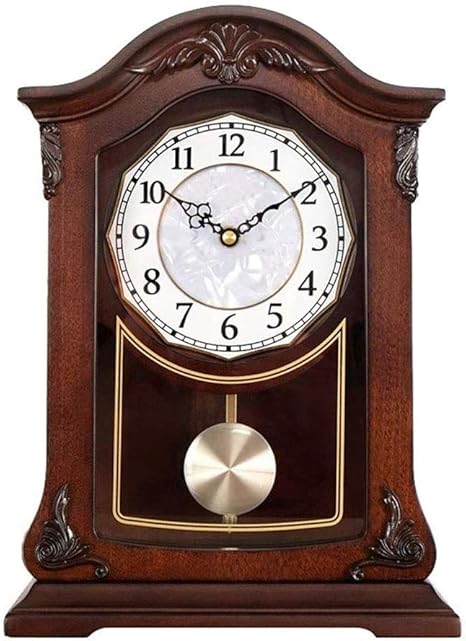 CAO-Decor Mantel Mantle, Relojes de péndulo de Madera Tabla del