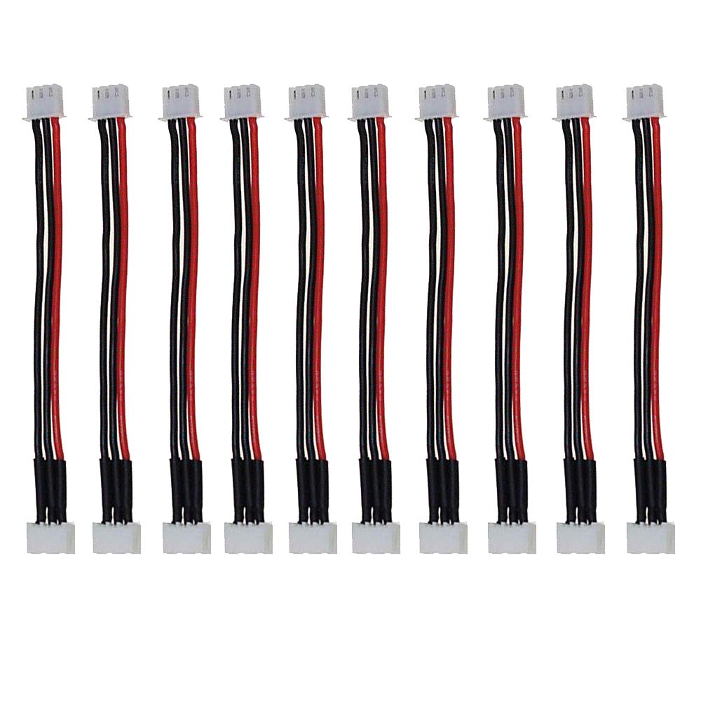 Yiqigou 10 Pcs 15cm JST-XH 2S 3S 4S 5S 6S Balance Silicone Extension Cable Wire Lead JST-XH (Male to Female) 2S Connector Adapter Plug Wire Balance Leads Extension Cable (2S)