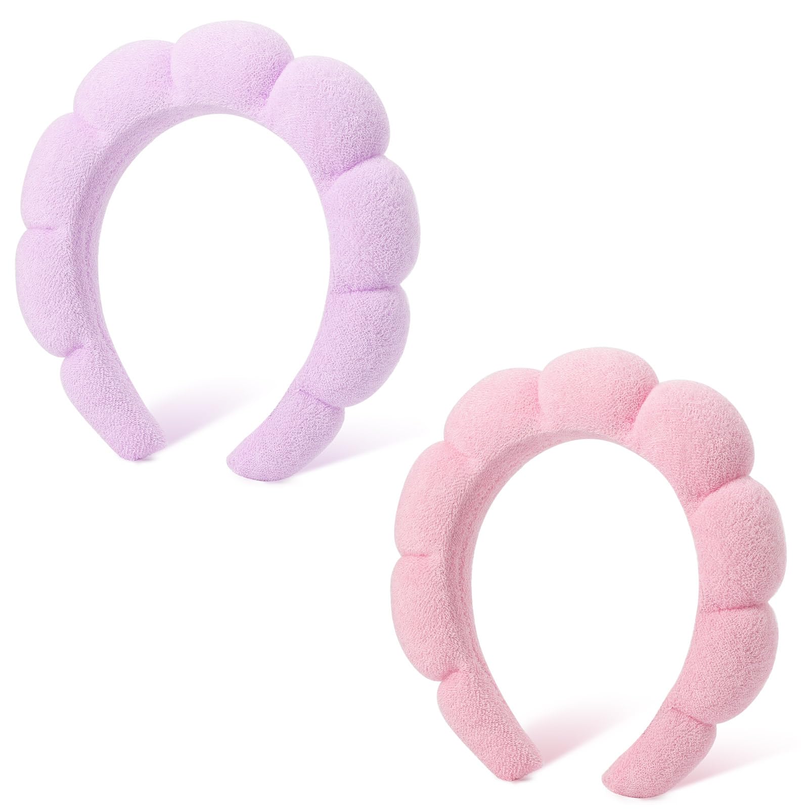 DRESHOW Spa Headband for Women Sponge Headband for Washing Face Clouds Soft Terry Cloth Makeup Skincare Headbands — image 1