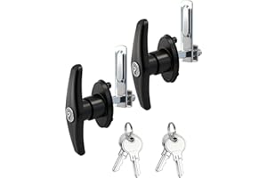 Jamgoer Truck Cap Locking T-Handle Truck Cap Topper Camper Shell Locking T-Handle Keyed Alike T-Handle Latch Kit (Left&Right)