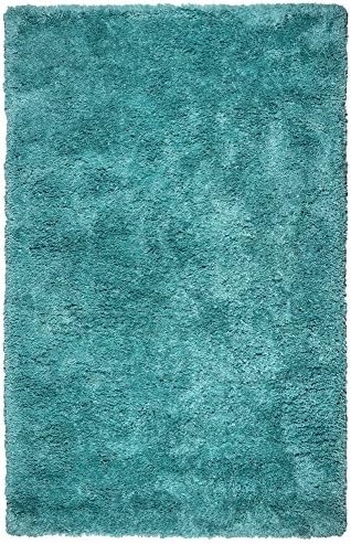 Gatney Rugs Auckland Area Rug CO8369 Blue-Aqua Single-Color Fluffy 9' x 12' Rectangle