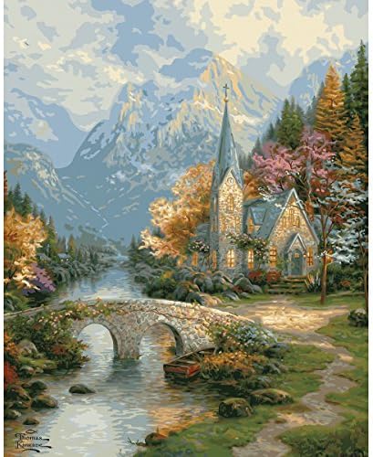 Peinture Par Numero Xcdiscount Kit Thomas Kinkade La Montagne
