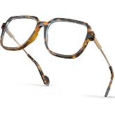 VISOONE Oversized Fashion 99% Blue Light Blocking Glasses for Women REMY | Flexible Metal Temples Extra Wide UV400 HD Clear Lenses Chunky Cute Chic Square Large frame