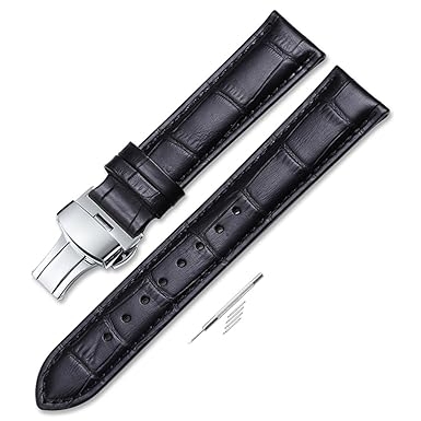 iStrap Uhr Band18mm19mm 20mm 21mm 22mm 24mm Kalbsleder Aligator Muster Armband Ersatz Band Uhrenarmband mit Edelstahl Faltsch