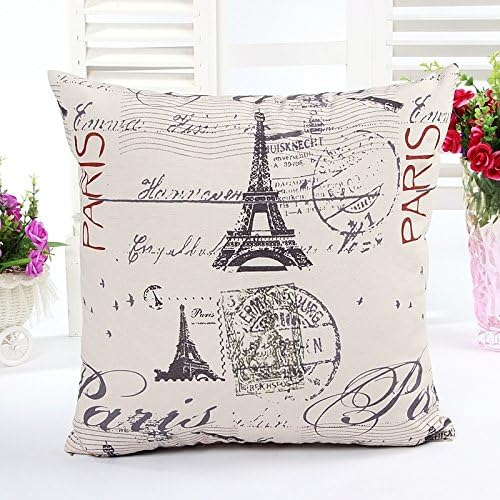 HTT Modern linen Pillow Cases Cushion Cover Paris Eiffel Tower 18"
