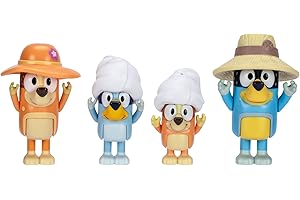 Bluey Family Figures Trip Pack of 4, Articulated Character Toys with Bingo, Bandit, and Chilli Figurines, Action Figures for Kids Ages 3+