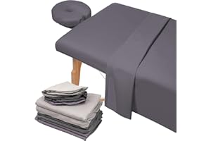 3 Sets Microfiber Massage Table Sheet Set 3 Colors 3 Piece Set Includes Massage Flat Sheet Fitted Sheet and Massage Face Rest