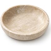 Travertine Catchall Bowl, 7.87-Inch Decorative Bowl for Key Jewelry | for Entryway Table, Coffee Table Centerpiece, Console Table