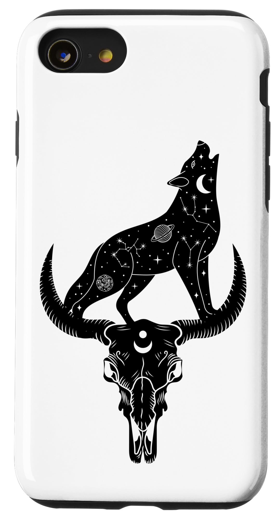 iPhone SE (2020) / 7 / 8 Wolf Native American Indian Buffalo Skull Nature Bison Space Case