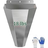 LavviTech Large Chicken Cone for Butchering, Stainless Steel Kill Cones | Includes Safety Gloves, Flat-Back Design for Killing and Processing Chickens, Ducks, Turkeys &amp; Poultry up to 18 lbs, Silver