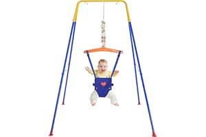 TRULPRO Baby Jumper with Stand, Toddler Swing Set forIndoor/Outdoor Play, Jolly Jumper for Baby 6-24 Months,Baby Jumpers and Bouncers with Adjustable Chain,Easy to Assemble & Store