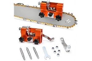 Razorwolf Chainsaw Sharpener, Manual Portable Chainsaw Chain Sharpener Tool for Fast Guided Sharpening, No Chain Removal Needed, Fits Most Chainsaws (Orange)