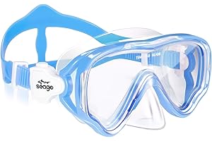 Seago Kids Swim Goggles Snorkel Diving Mask for Youth(5-15), Anti-Fog 180° Clear View