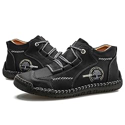 Mens Casual Boots Leather Chukka Shoes Vintage