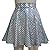 Pinda Summer Holographic Mermaid Scale High Waisted Flare Skater Skirt (XL, 369MD)