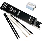 cfcdhd 12‑Pack Set, 9 Pre‑Sharpened All‑Black #2 HB Wood Pencils, 3 Eraser Pens &amp; 1 Premium Pencil Sharpener