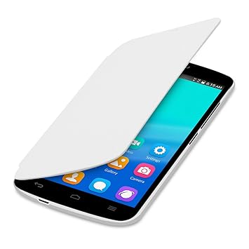 kwmobile Flip Case Hülle für Huawei Honor Holly - Aufklappbare Schutzhülle Tasche im Flip Cover Style in Weiß
