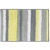 HEBE Microfiber Bathroom Rugs Mats Striped, Non Slip Absorbent Bath Rugs Floor Mat Machine Washable (20