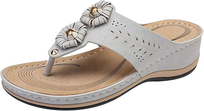 Amazon.com: Wide Width Slides Sandals for Women Comfy Slip On Wedge Flip Flop Casual Beach 