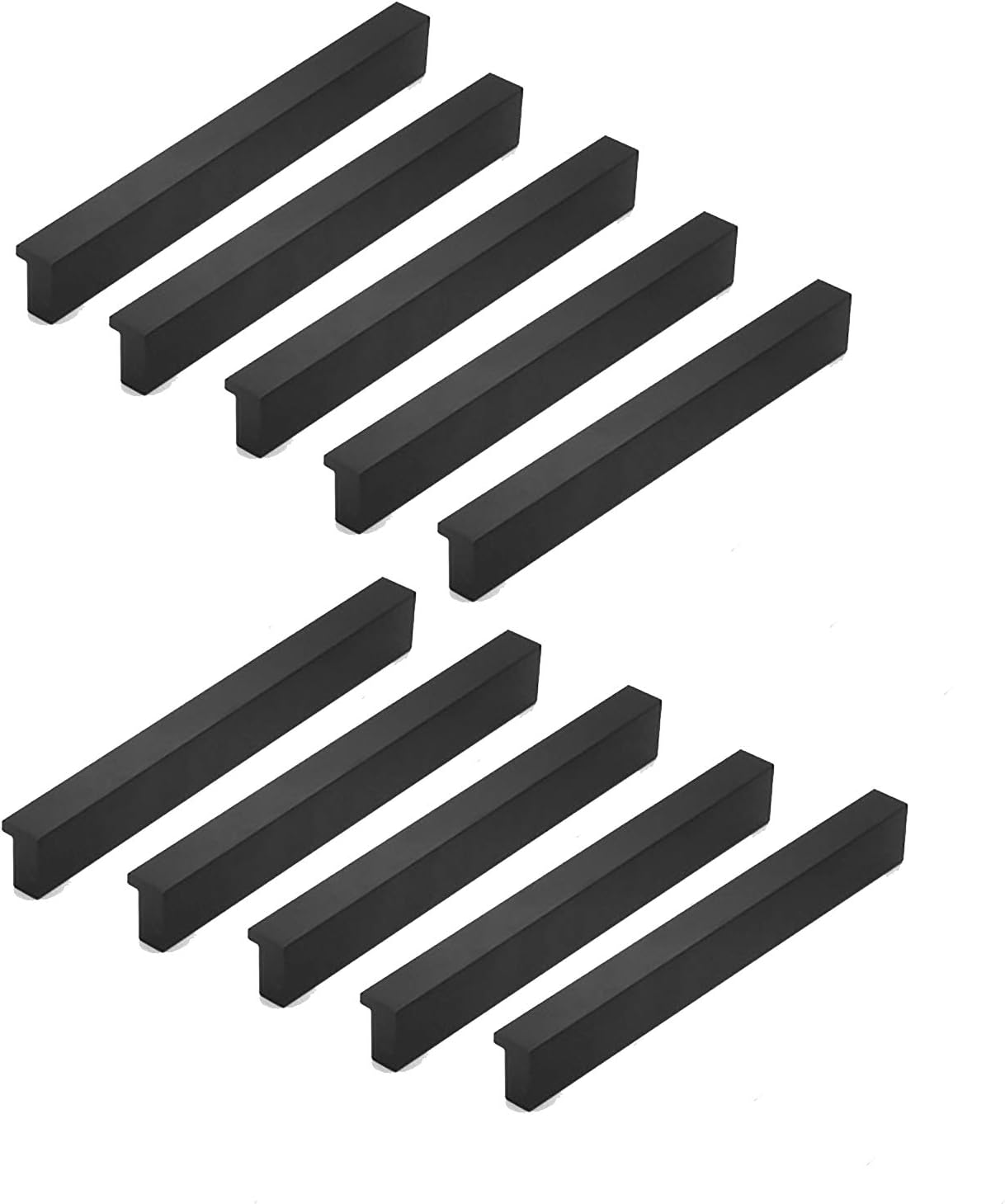 Qrity 10 Units L 90° Kitchen Cupboard Cabinet Door Handle, Aluminium Furniture Handles, Hole Spacing 96mm Kitchen Drawer Hardware Pulls