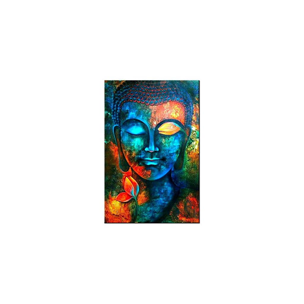 Blue Buddha Wall Art Zen Decor Paintings for Wall Decorations Colorful