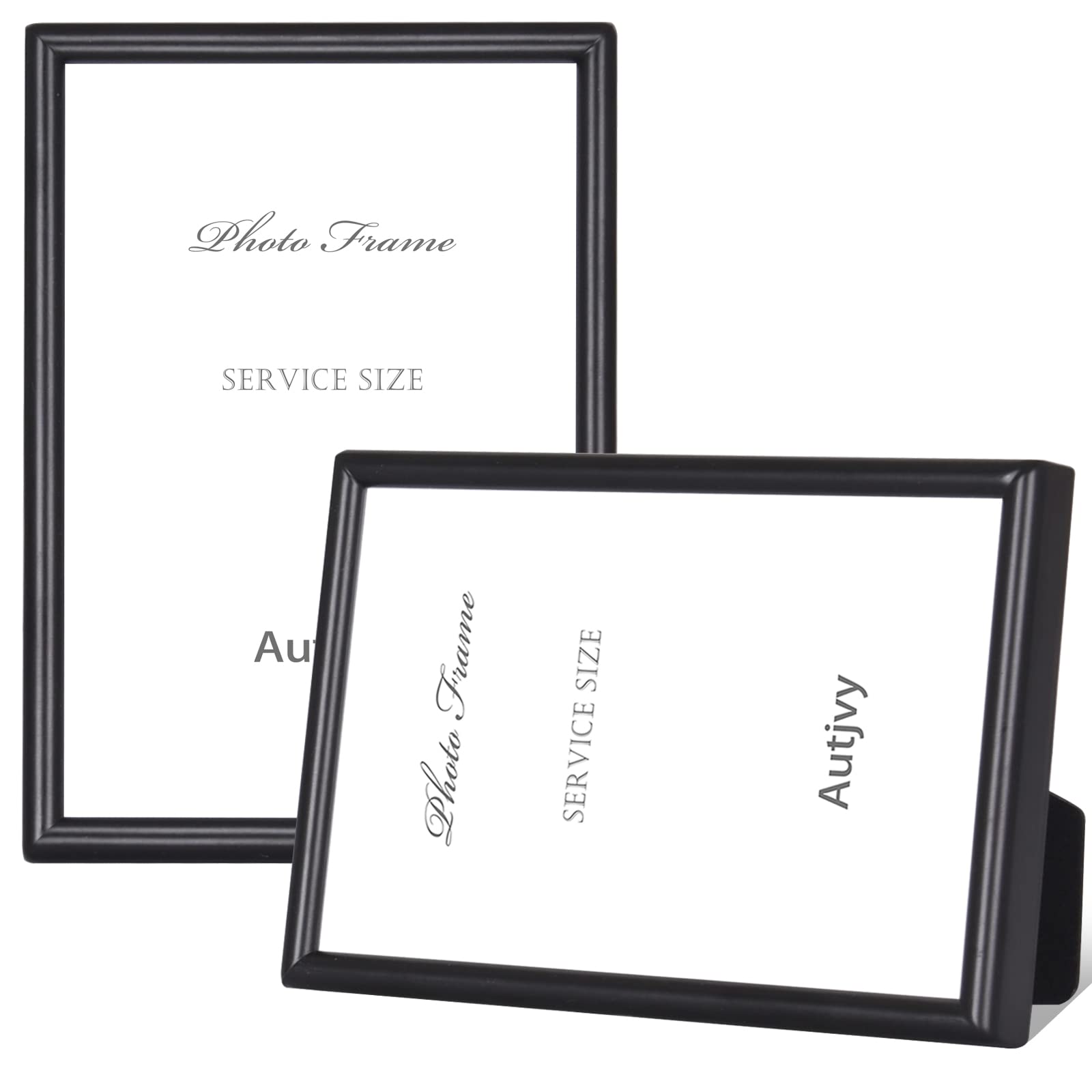 Photo 1 of Autjvy 3.5x5 Picture Frame Matte Black Modern Simple Thin Aluminum Metal Photo Frame with HD Real Glass, Display for Tabletop and Wall Collage. (2 Pack)