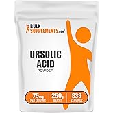 BulkSupplements.com Ursolic Acid Powder - Sourced from Rosemary Leaf Extract, Ursolic Acid Supplement - Vegan & Gluten Free, 75mg per Serving, 250g (8.8 oz) (Pack of 1)