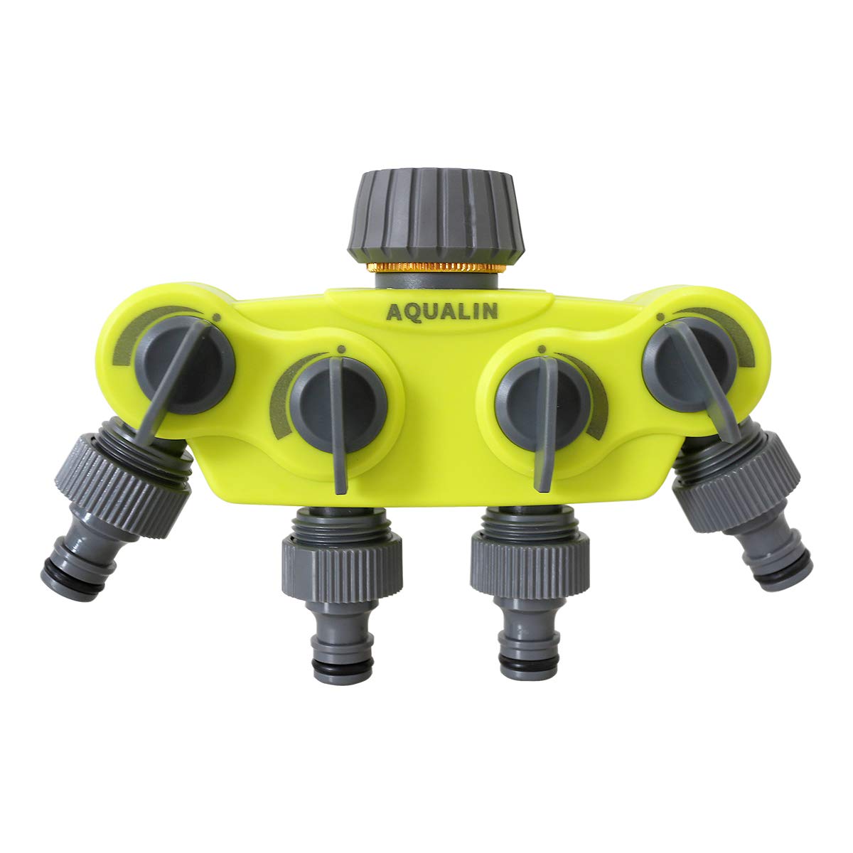 Aqualin New 4-Way Water Splitter Y Connector Garden Hose Tap Splitter Water Distributor Updated Version