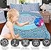 Sleepwish 4pcs Teal Boho Duvet Cover Set Blue Mandala Bedding Set King Size for Kids Adults, 1 Duvet Cover 2 Pillowcases 1 Cushion Cover