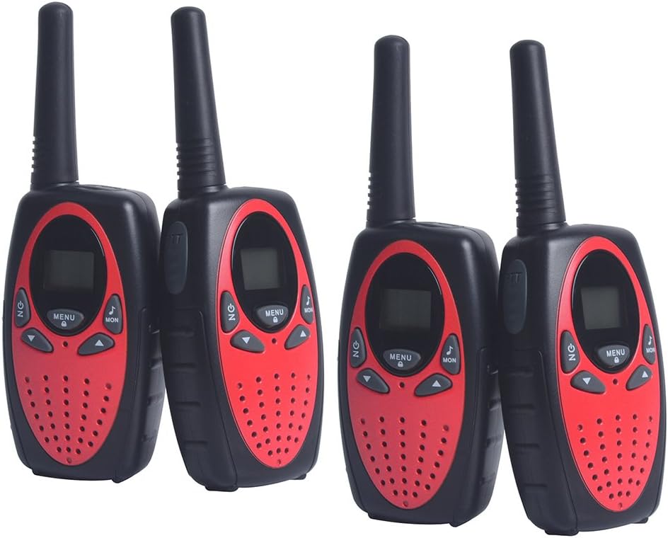 Swiftion Handheld Kids Walkie Talkies 22 Channel 0.5W FRS/GMRS 2 Way Radios(Red, Pack of 4)