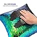 URSKYTOUS Reversible Sequin Pillow Case Decorative Mermaid Pillow Cover Color Changing Cushion Throw Pillowcase 16” x 16”,Fancy Green and Black