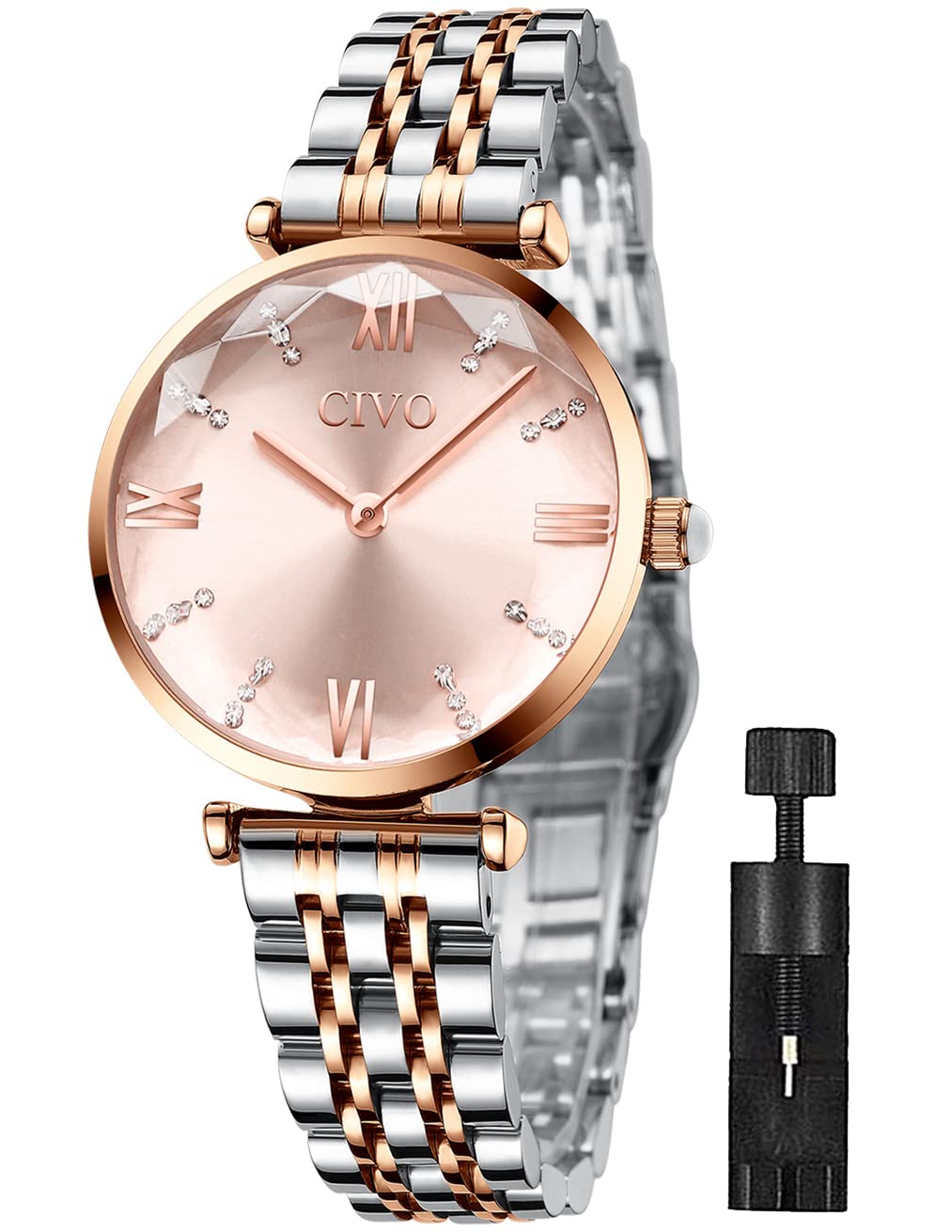 CIVO Women Watches Ladies Waterproof Stainless Steel Minimalist Analogue Rose Gold Wrist Watch Dress Elegant Casual Classic Simple Watch for Women Ladies Girls