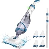 Enhulk PC15 Pool Vacuum, Upgraded 13.4" Wide Head &amp; Telescopic Pole | 18.5 GPM Powerful Suction, 60 Mins Runtime, 4 Filter Bags, Cordless Handheld Pool Cleaner for Above Ground &amp; Inground Pools