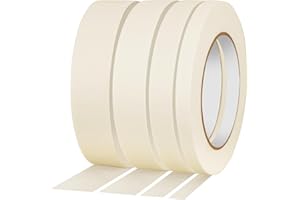 SIFNIEA 4 Pack Masking Tape, White Painters Tape, 55yds Each Artist Tape for Wall, Painting, Home, Office, School Stationery, Arts, Crafts 0.4" 0.6" 0.8” 1” x 55yds, 220 Yard in Total