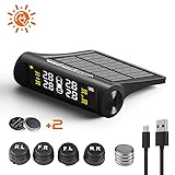 bedee TPMS Tyre Pressure Monitoring System, Tire Pressure Checker Solar and USB 